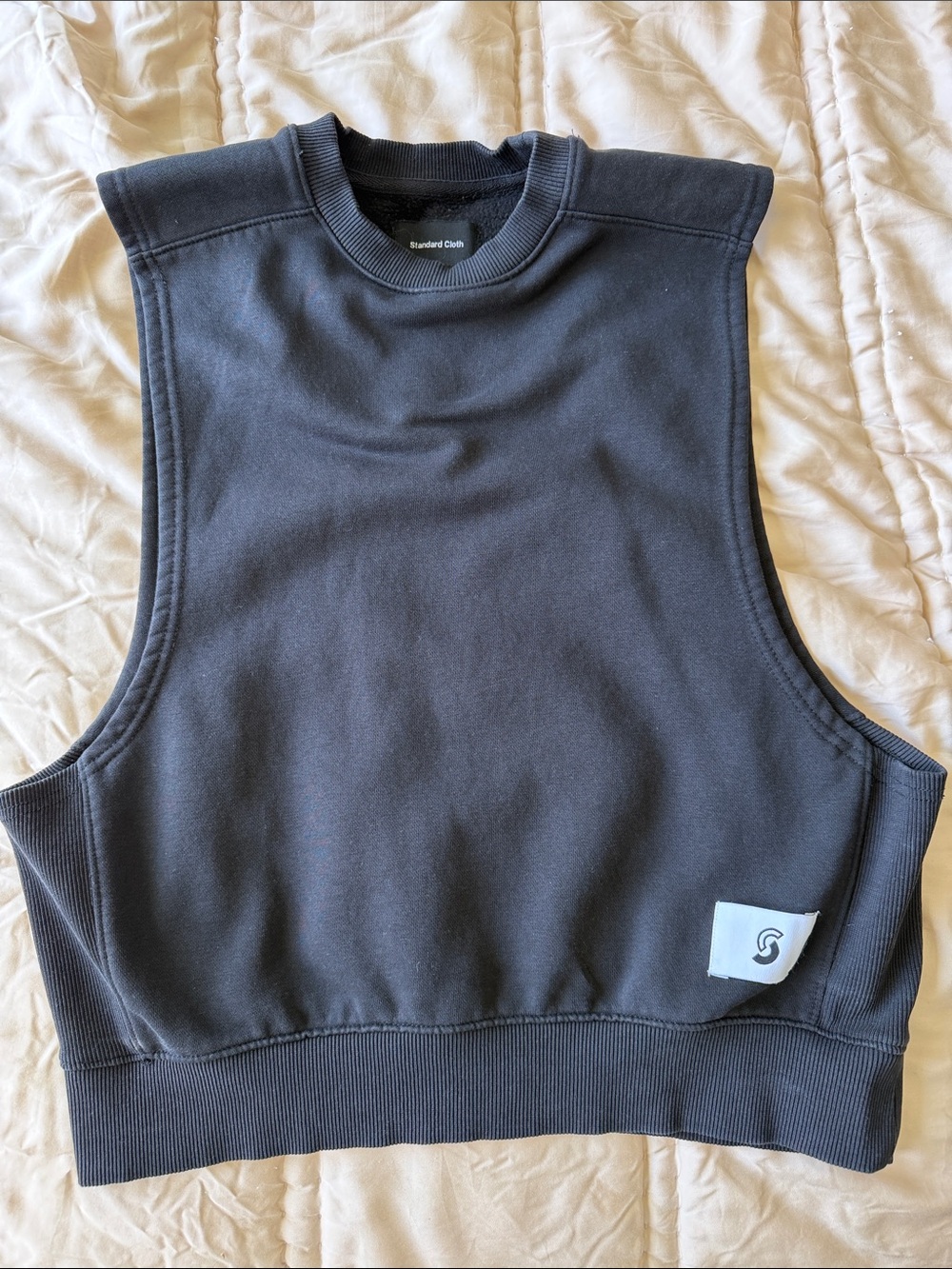 Standard Cloth Men’s Sleeveless Crewneck Vest in Black